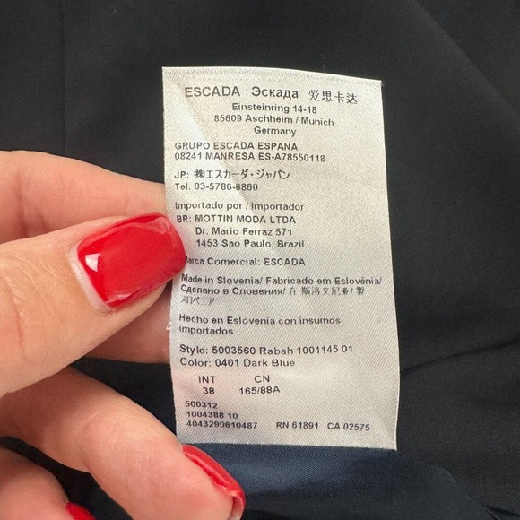 Escada Womens Rabah Pencil Skirt Size 38 Dark Blue Knee Length Career Classic‎ - Picture 13 of 16